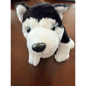 Stuffed Animal Husky Dog Plush Toy By Polyfect Toys 10" Black & White Soft Cuddl